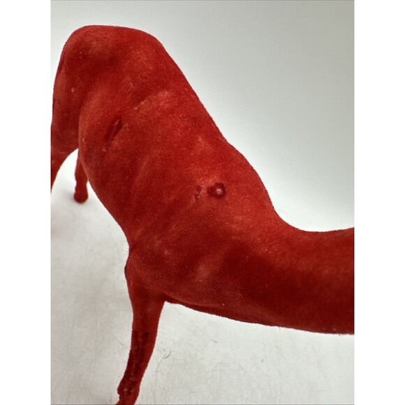 Vintage Red Flocked Reindeer Buck Deer Christmas Decor Plastic - Picture 14 of 16